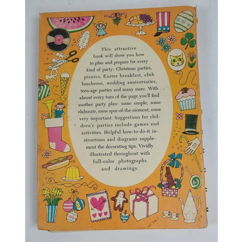 Betty Crocker's Party Book Vintage 1960s Cookbook Spiral Bound Mid Century Decor